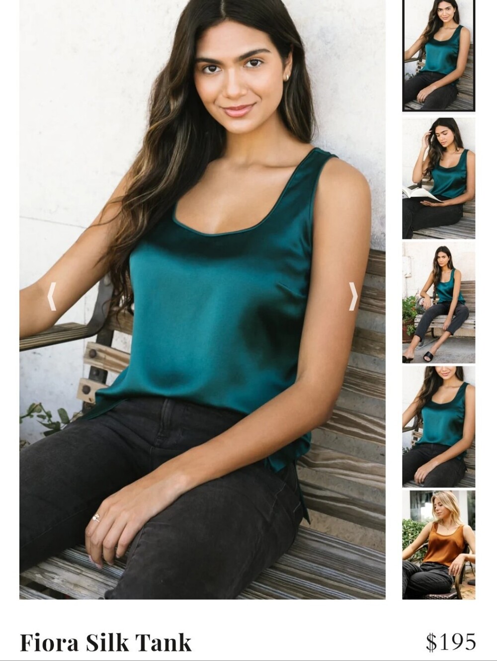 Ravella | Fiora 100% Silk Tank Teal Luxury Washable - Size XL